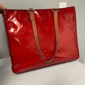 Authentic Louis Vuitton Columbus Vernis Bag- RED